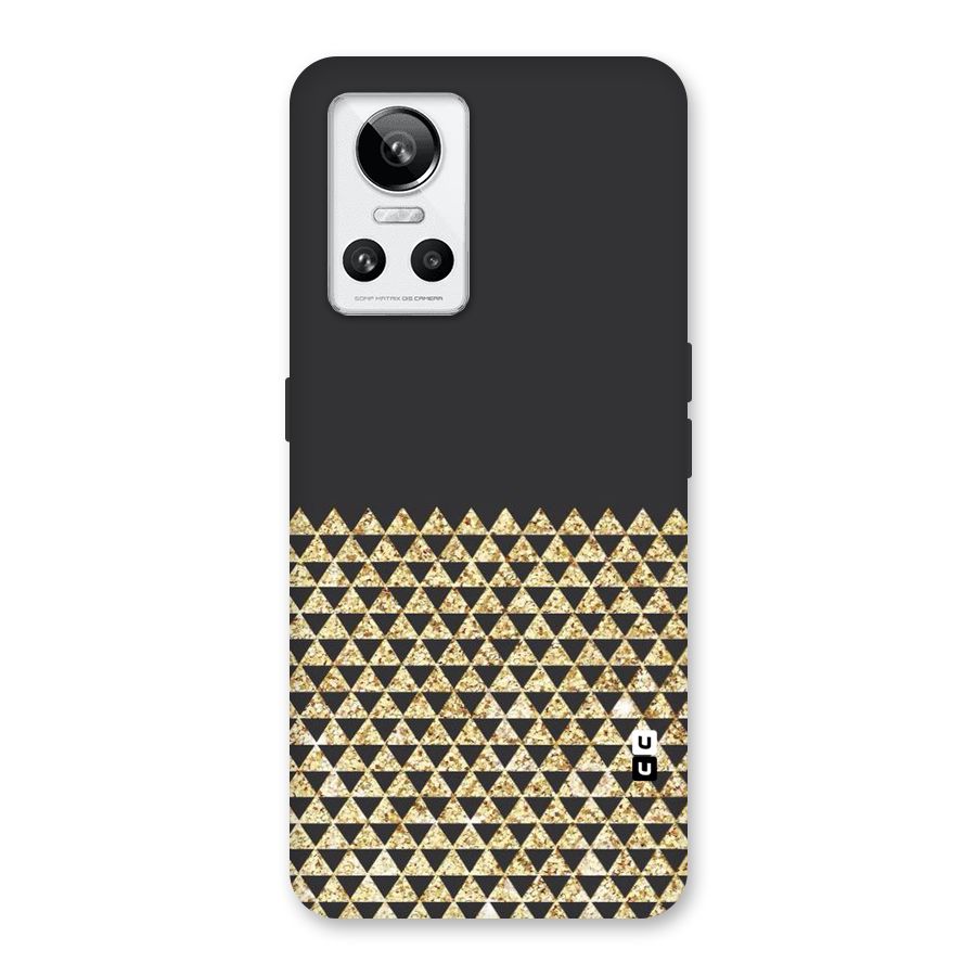 Dark Grey Golden Triangles Back Case for Realme GT Neo 3