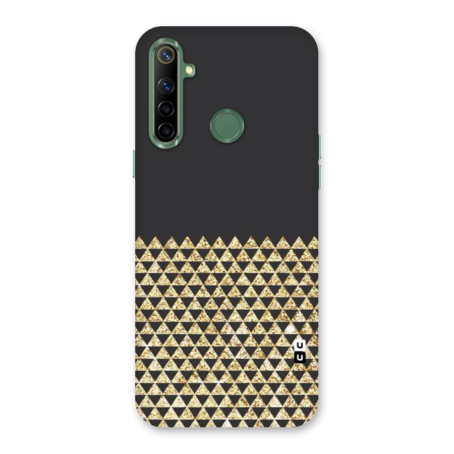 Dark Grey Golden Triangles Back Case for Realme Narzo 10