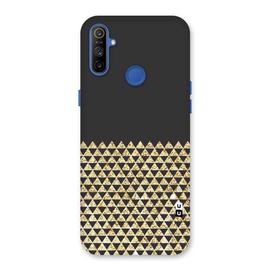 Dark Grey Golden Triangles Back Case for Realme Narzo 10A