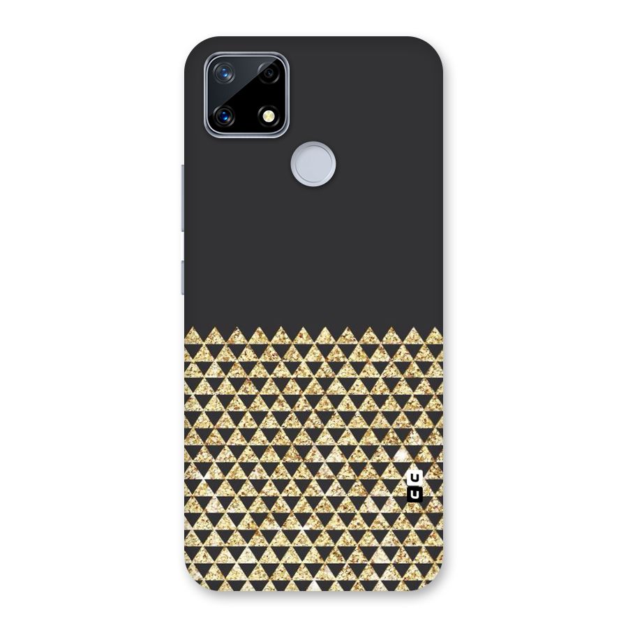 Dark Grey Golden Triangles Back Case for Realme Narzo 20
