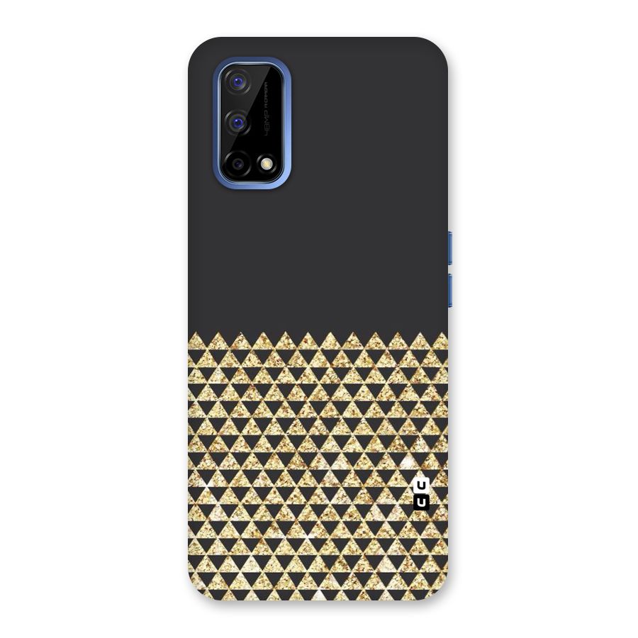 Dark Grey Golden Triangles Back Case for Realme Narzo 30 Pro