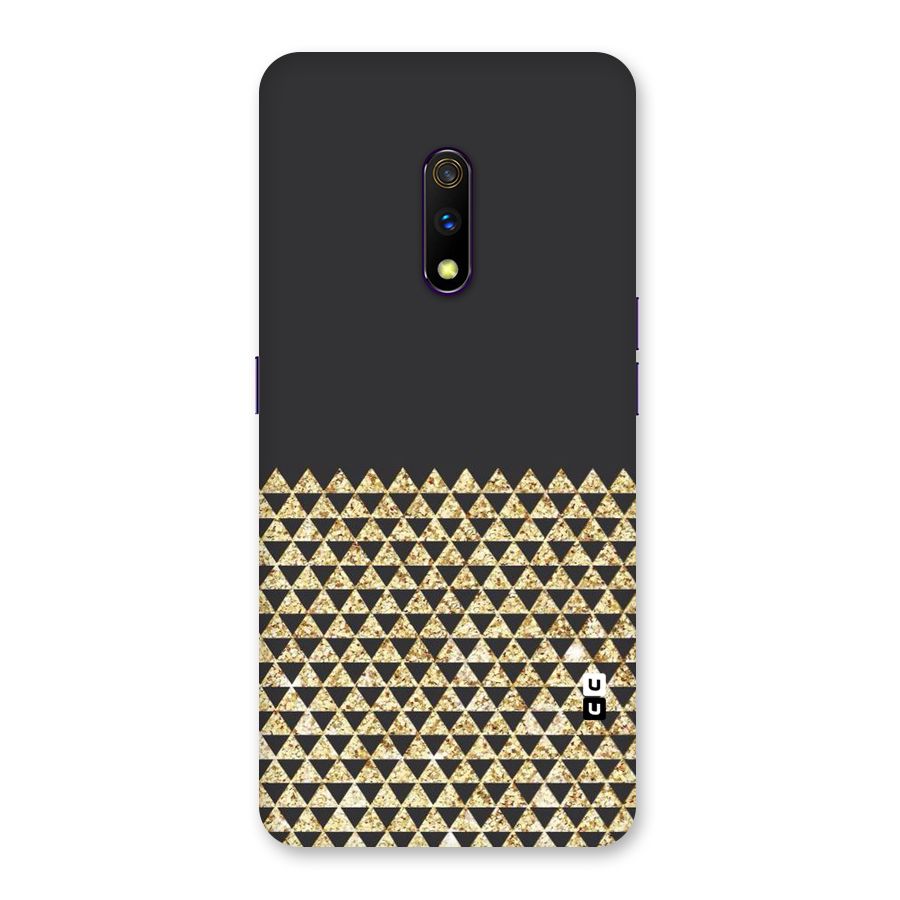 Dark Grey Golden Triangles Back Case for Realme X