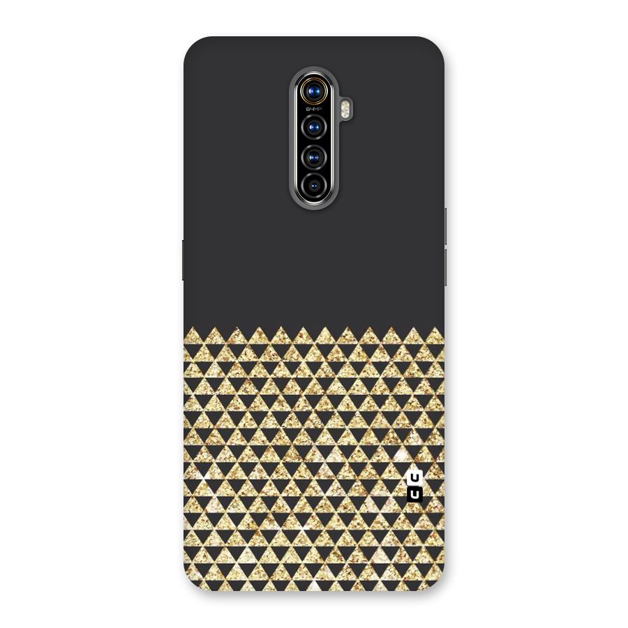 Dark Grey Golden Triangles Back Case for Realme X2 Pro