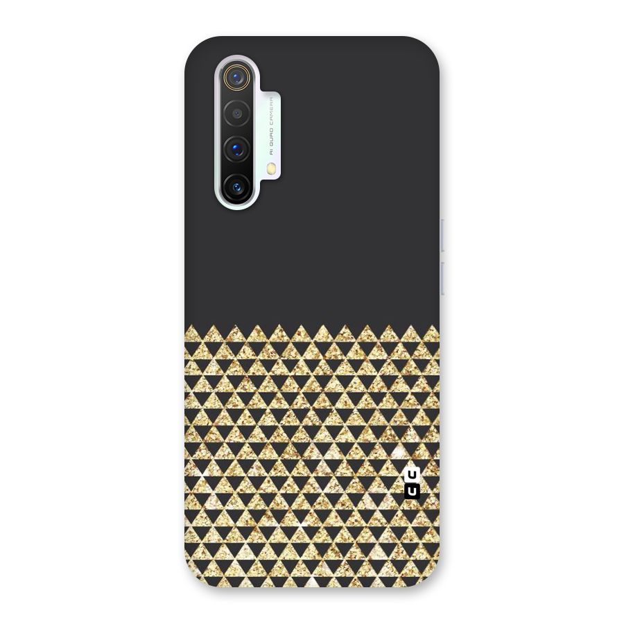 Dark Grey Golden Triangles Back Case for Realme X3 SuperZoom