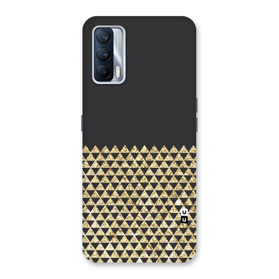 Dark Grey Golden Triangles Back Case for Realme X7