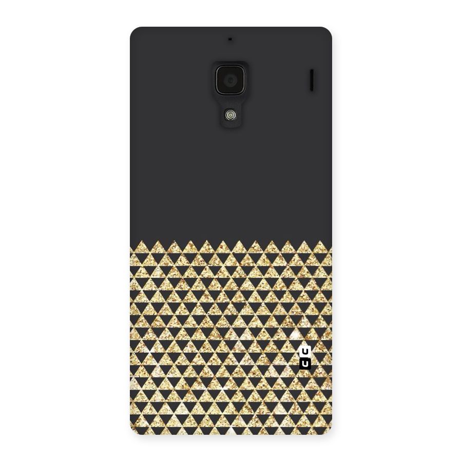 Dark Grey Golden Triangles Back Case for Redmi 1S