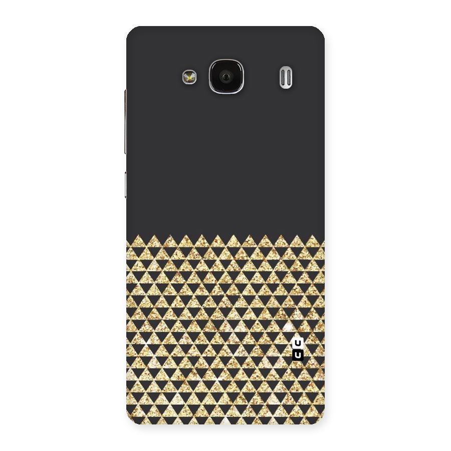 Dark Grey Golden Triangles Back Case for Redmi 2