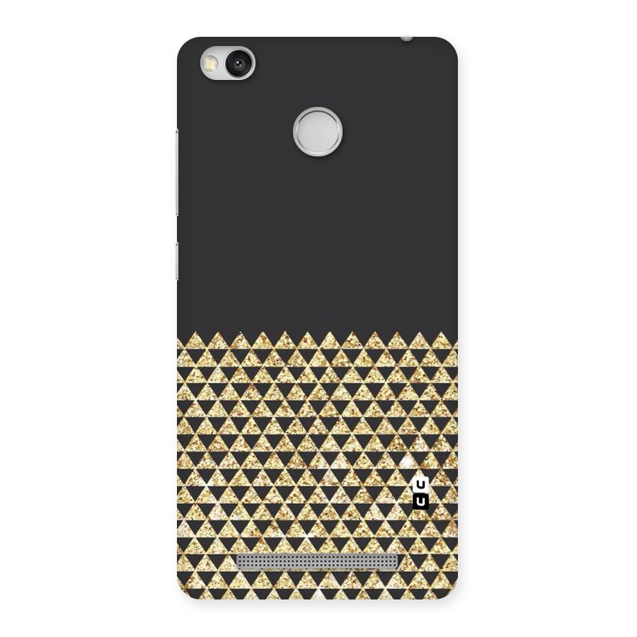 Dark Grey Golden Triangles Back Case for Redmi 3S Prime