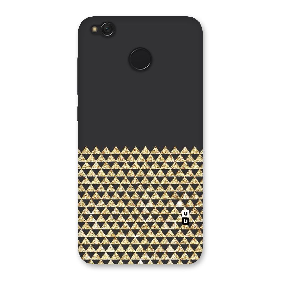 Dark Grey Golden Triangles Back Case for Redmi 4