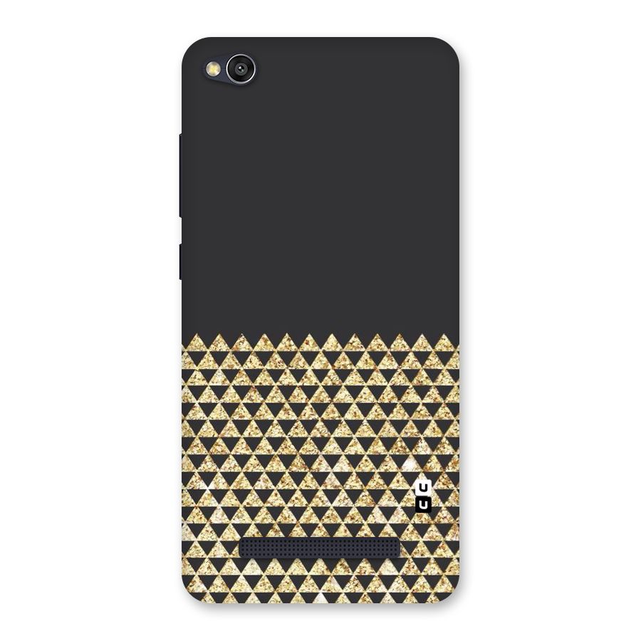 Dark Grey Golden Triangles Back Case for Redmi 4A