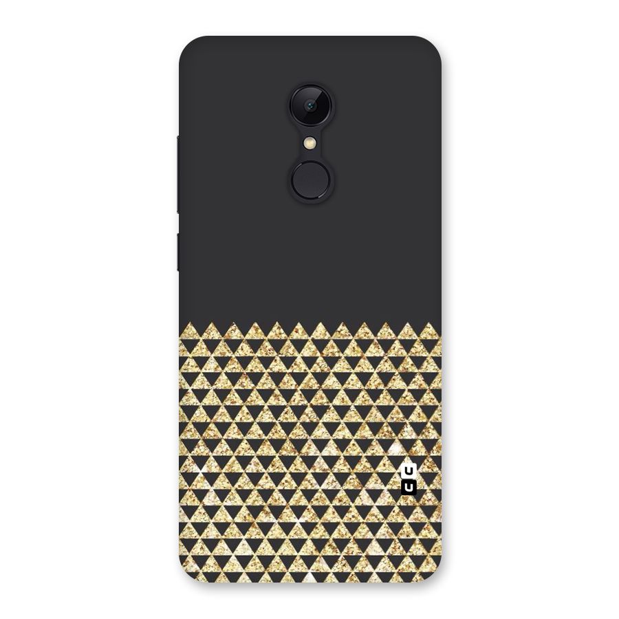 Dark Grey Golden Triangles Back Case for Redmi 5