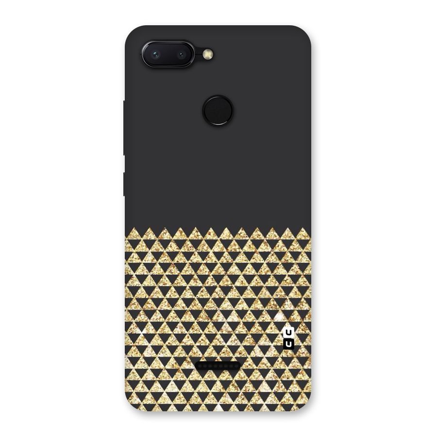 Dark Grey Golden Triangles Back Case for Redmi 6