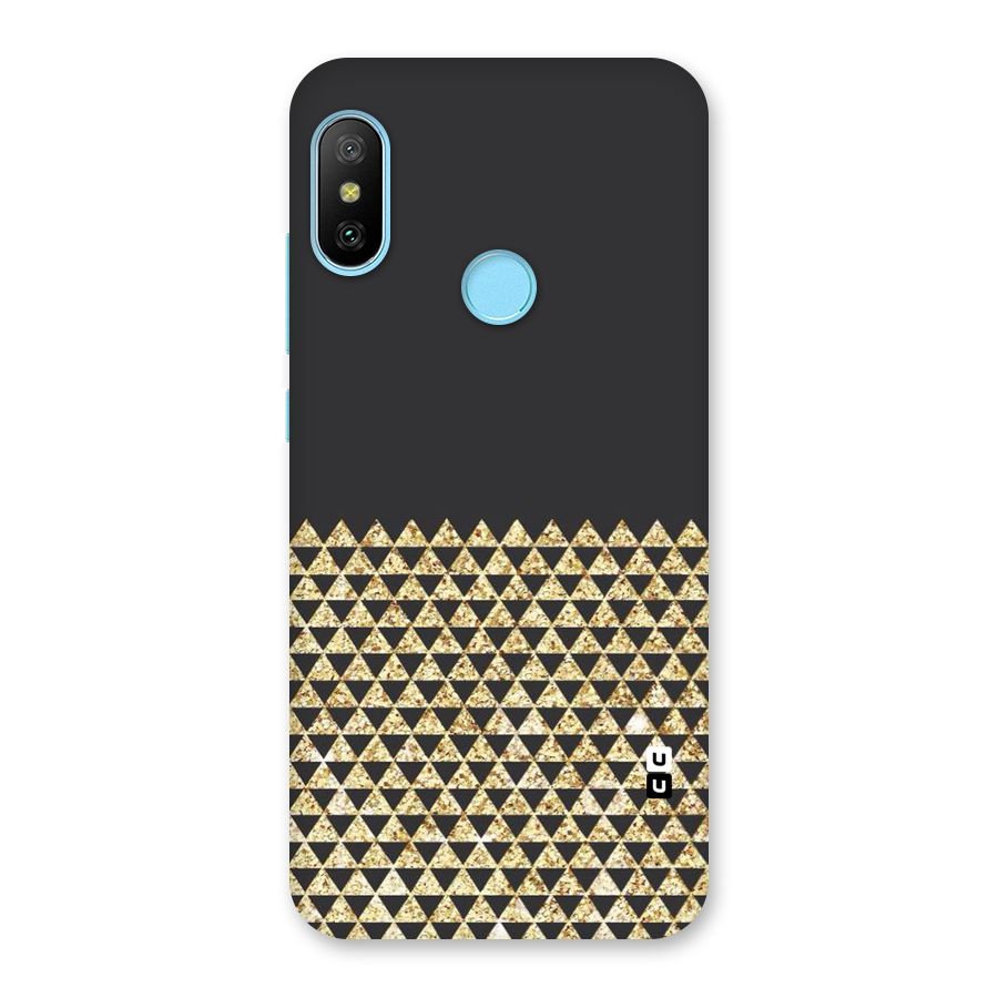 Dark Grey Golden Triangles Back Case for Redmi 6 Pro