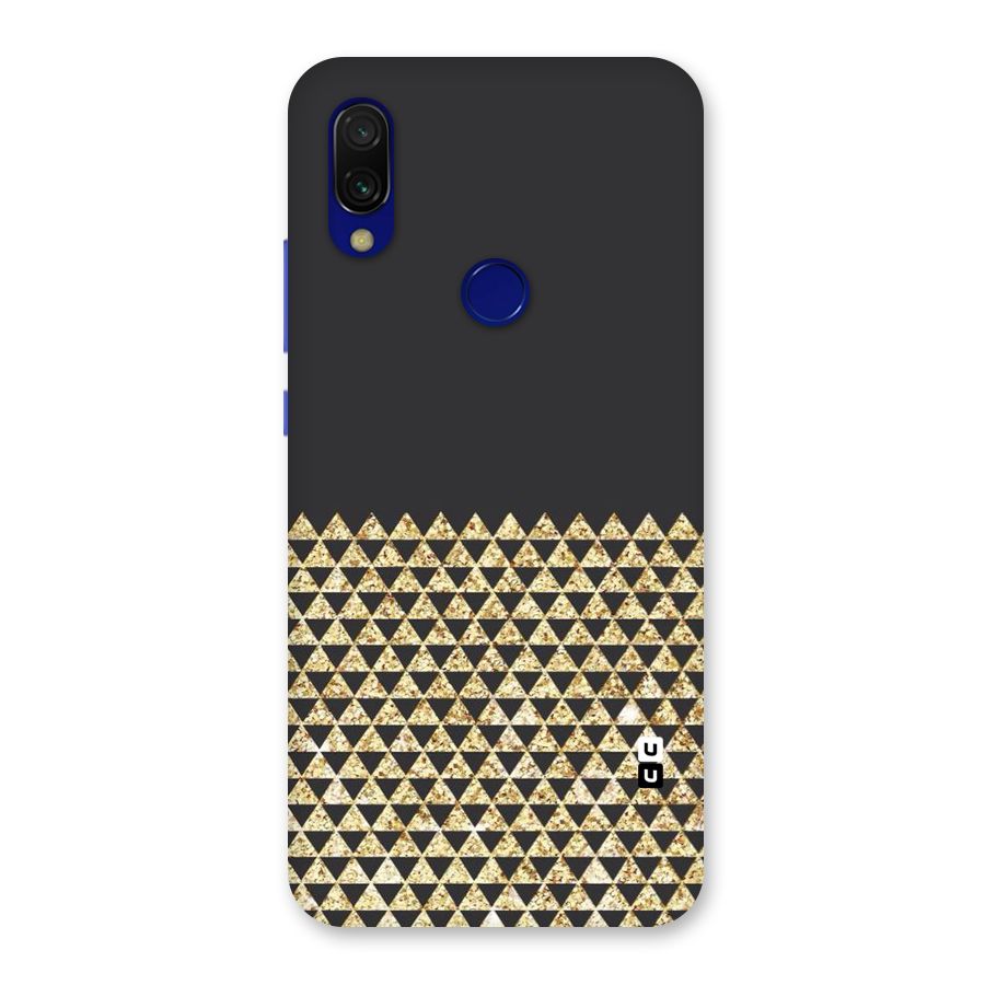 Dark Grey Golden Triangles Back Case for Redmi 7