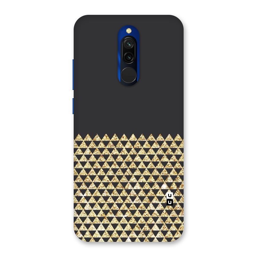 Dark Grey Golden Triangles Back Case for Redmi 8
