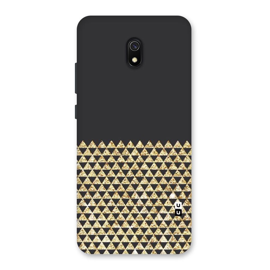 Dark Grey Golden Triangles Back Case for Redmi 8A