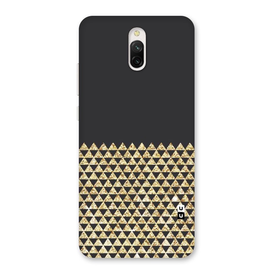 Dark Grey Golden Triangles Back Case for Redmi 8A Dual