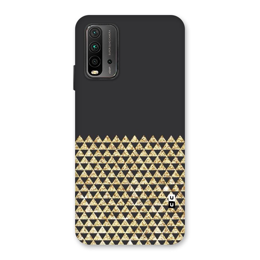 Dark Grey Golden Triangles Back Case for Redmi 9 Power