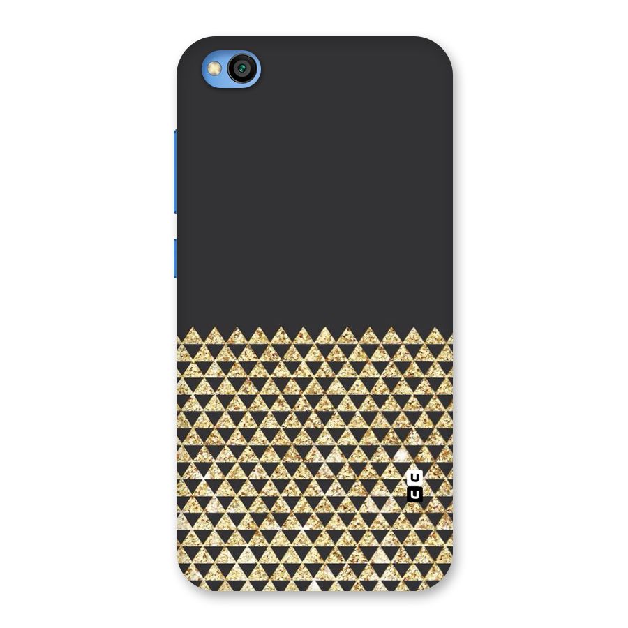 Dark Grey Golden Triangles Back Case for Redmi Go