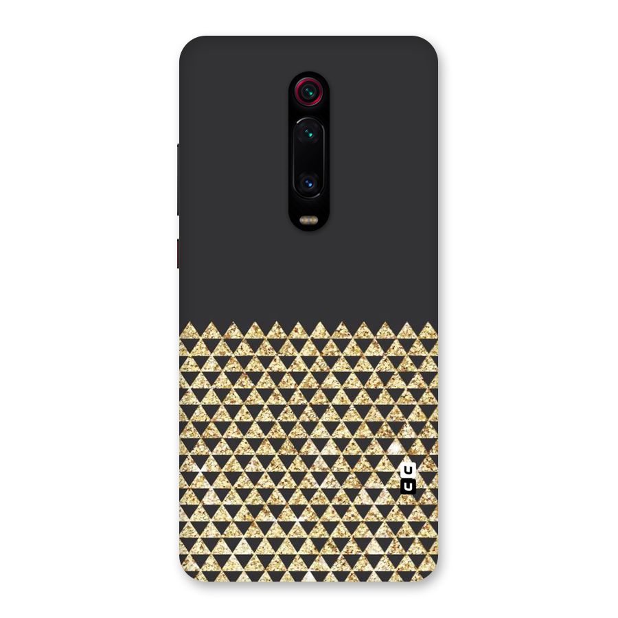 Dark Grey Golden Triangles Back Case for Redmi K20 Pro