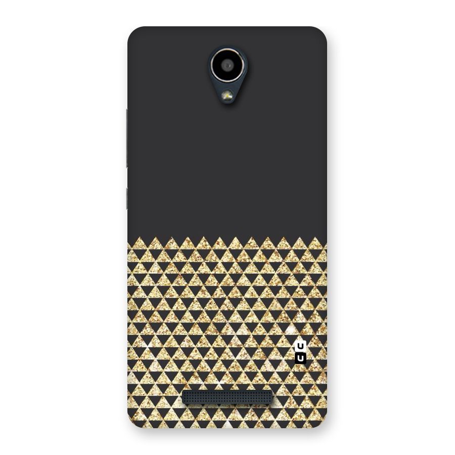 Dark Grey Golden Triangles Back Case for Redmi Note 2