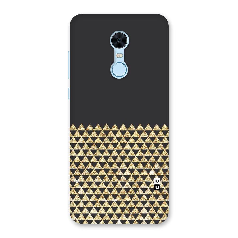 Dark Grey Golden Triangles Back Case for Redmi Note 5