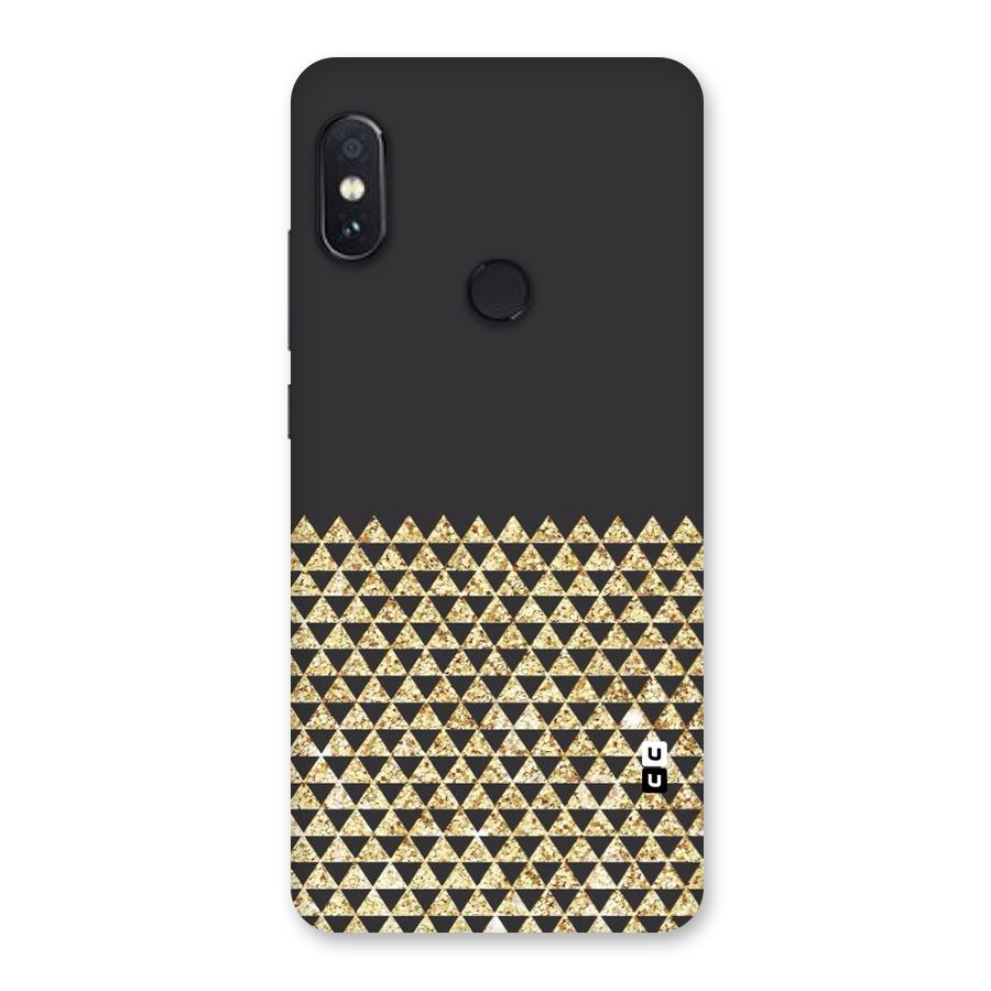 Dark Grey Golden Triangles Back Case for Redmi Note 5 Pro