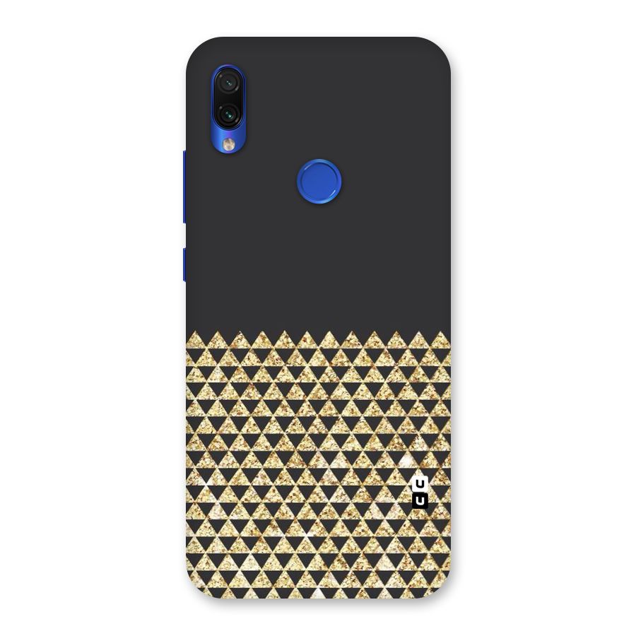 Dark Grey Golden Triangles Back Case for Redmi Note 7S
