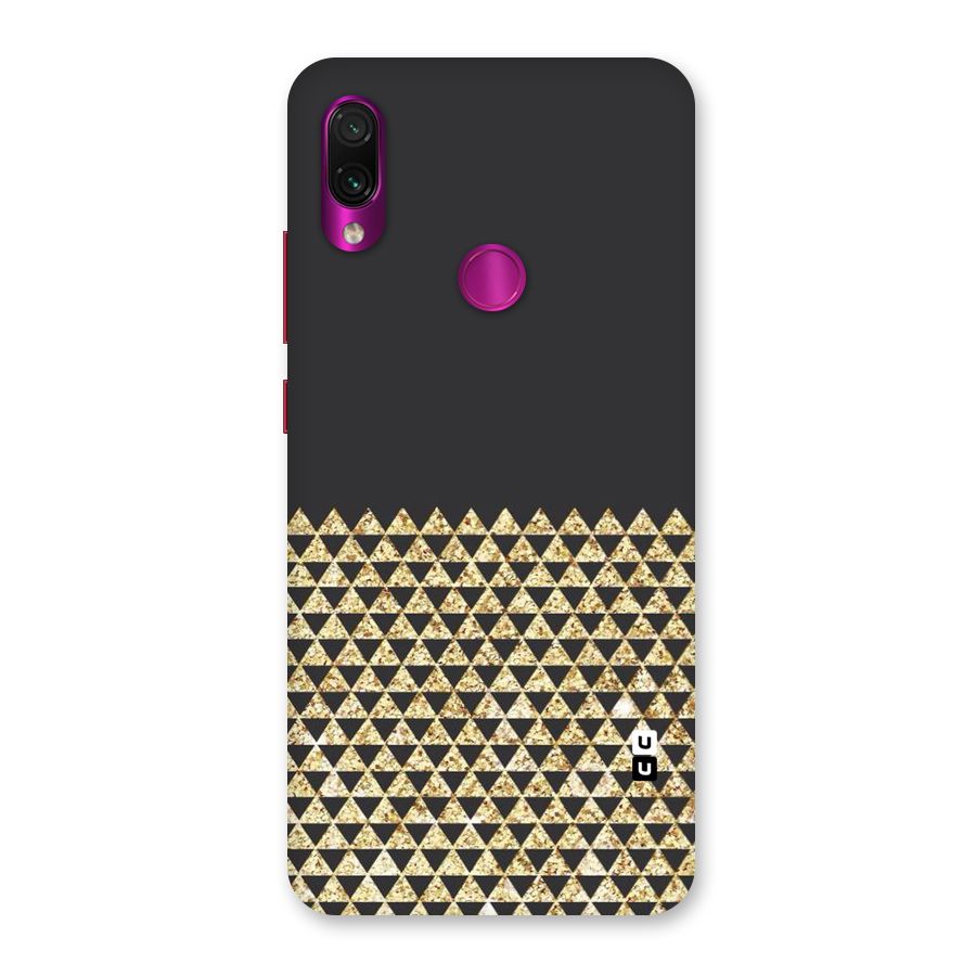 Dark Grey Golden Triangles Back Case for Redmi Note 7 Pro