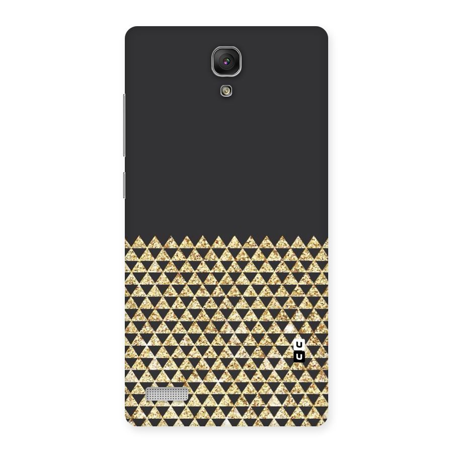 Dark Grey Golden Triangles Back Case for Redmi Note Prime