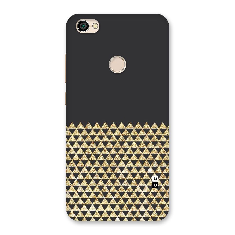 Dark Grey Golden Triangles Back Case for Redmi Y1 2017