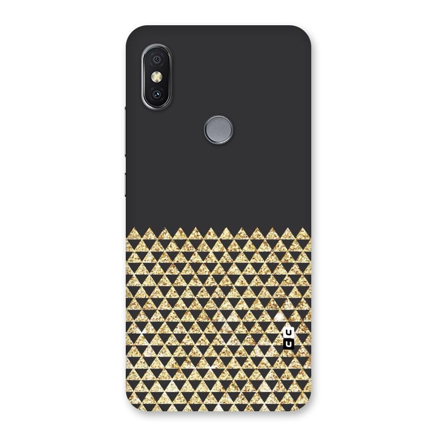 Dark Grey Golden Triangles Back Case for Redmi Y2