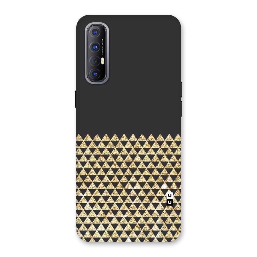 Dark Grey Golden Triangles Back Case for Reno3 Pro