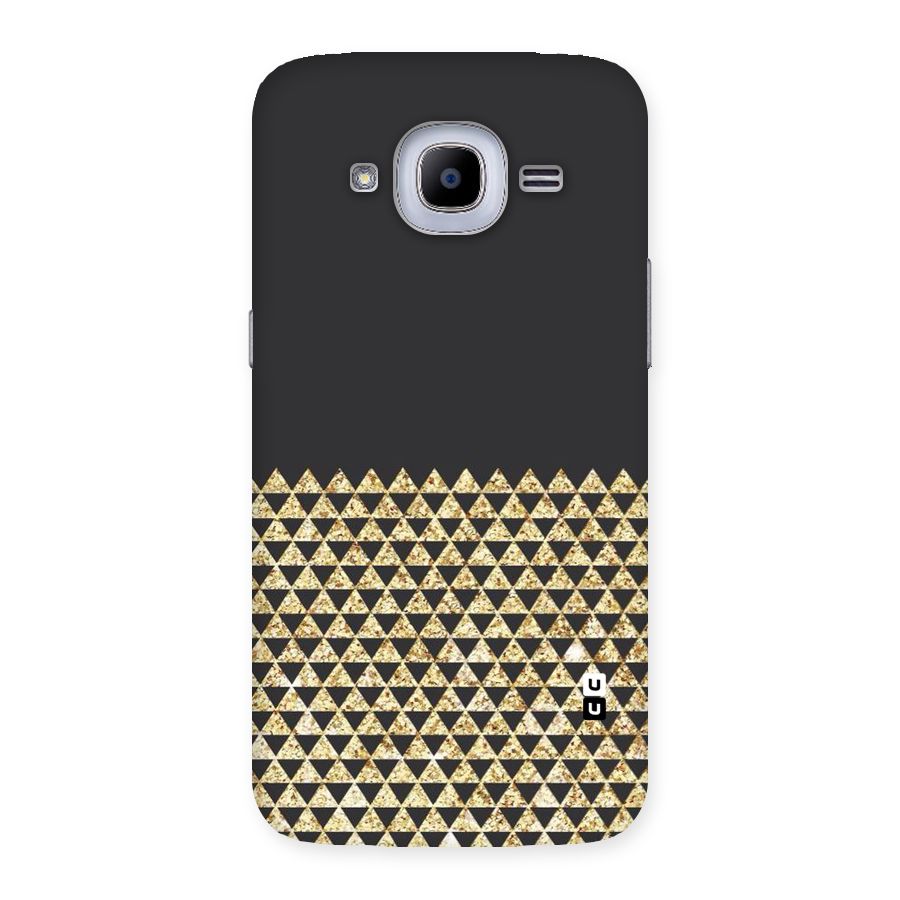 Dark Grey Golden Triangles Back Case for Samsung Galaxy J2 2016