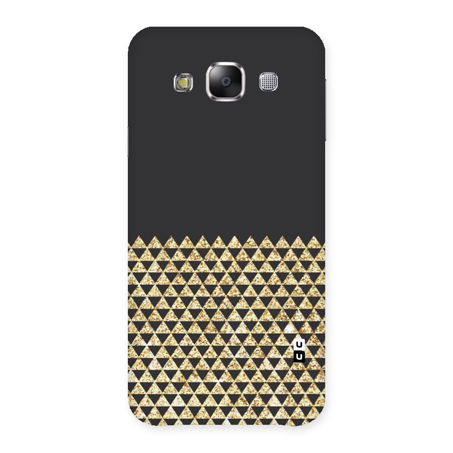 Dark Grey Golden Triangles Back Case for Samsung Galaxy E5