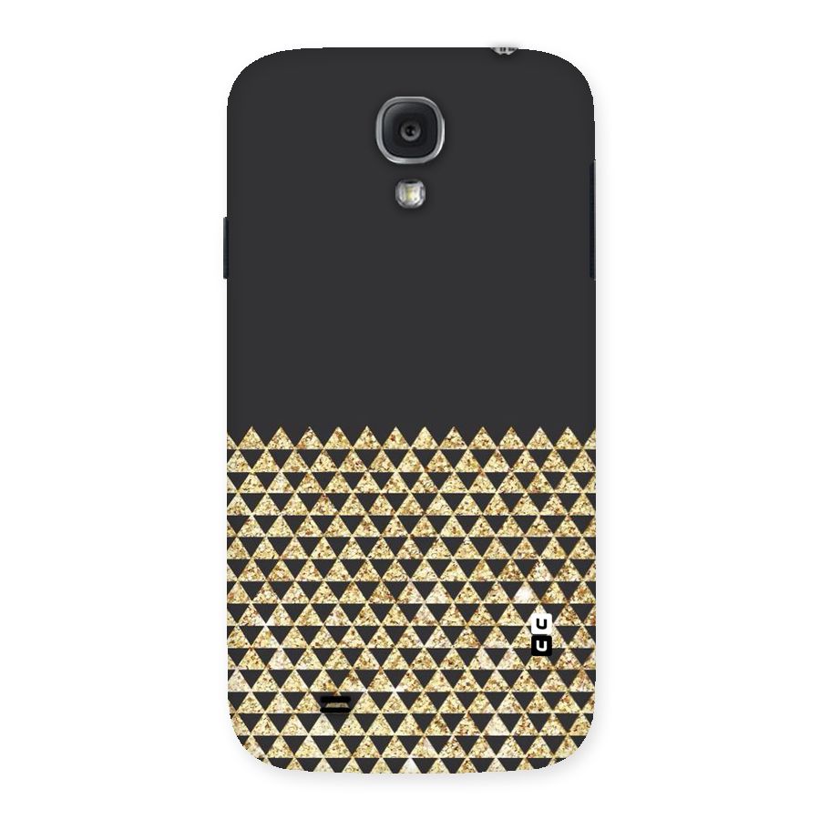 Dark Grey Golden Triangles Back Case for Samsung Galaxy S4