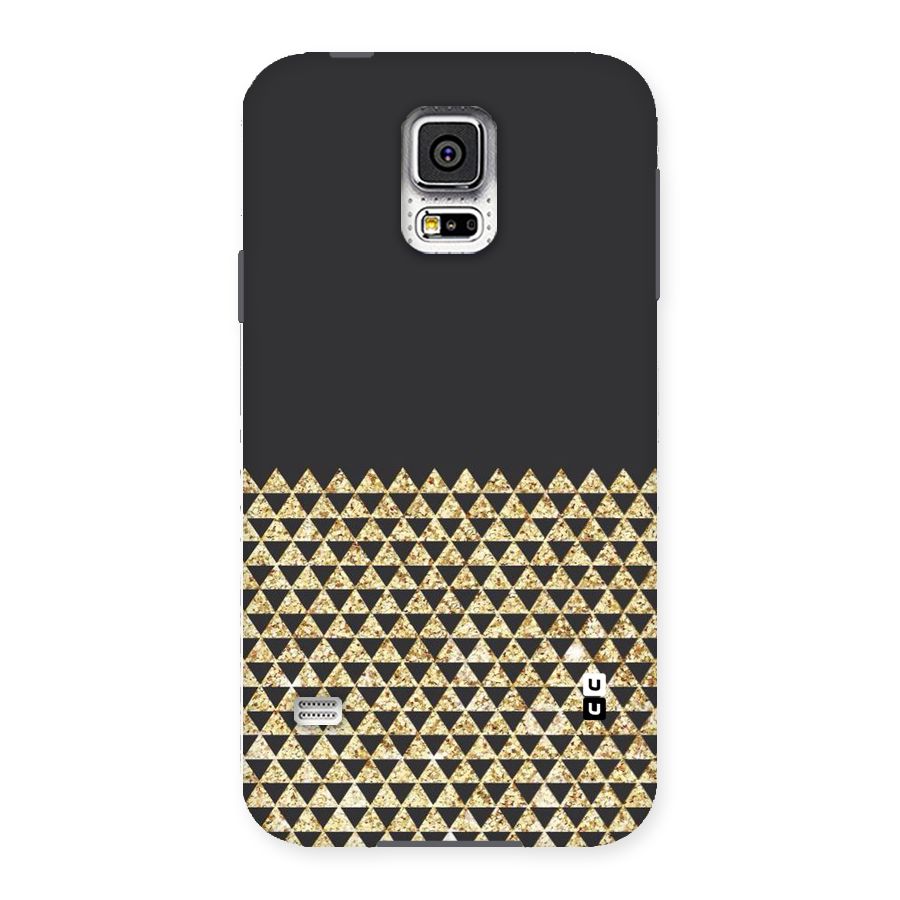 Dark Grey Golden Triangles Back Case for Samsung Galaxy S5