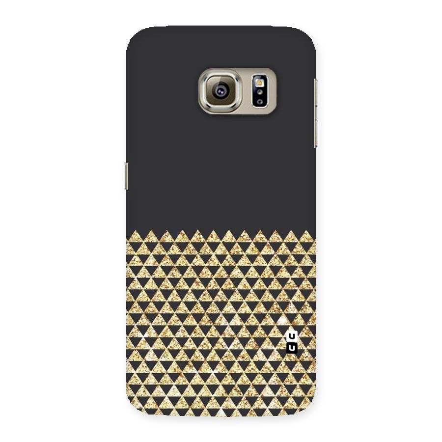 Dark Grey Golden Triangles Back Case for Samsung Galaxy S6 Edge