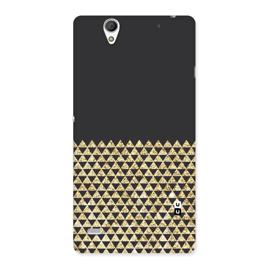 Dark Grey Golden Triangles Back Case for Sony Xperia C4