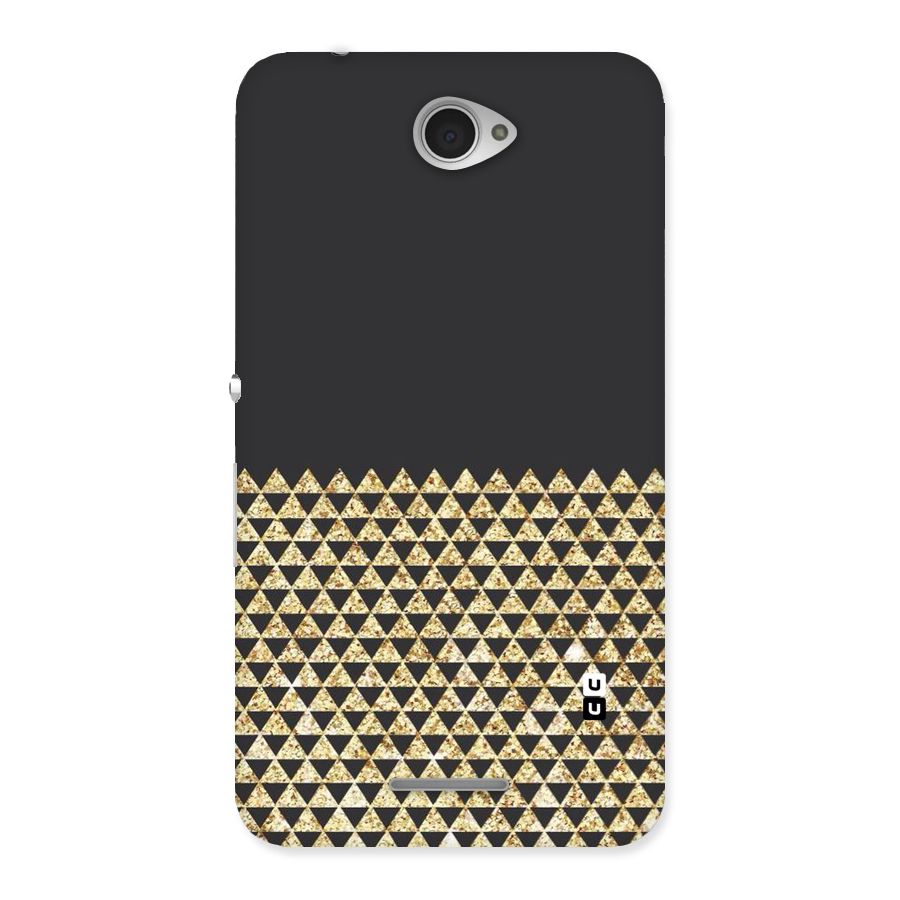 Dark Grey Golden Triangles Back Case for Sony Xperia E4