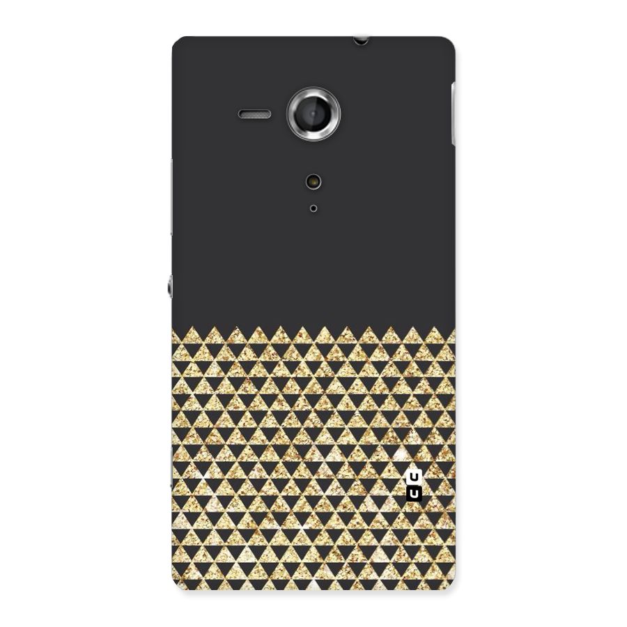 Dark Grey Golden Triangles Back Case for Sony Xperia SP