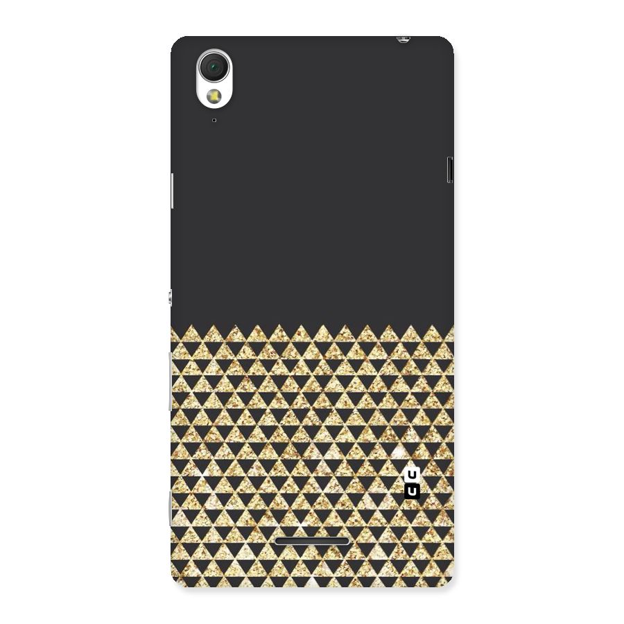 Dark Grey Golden Triangles Back Case for Sony Xperia T3