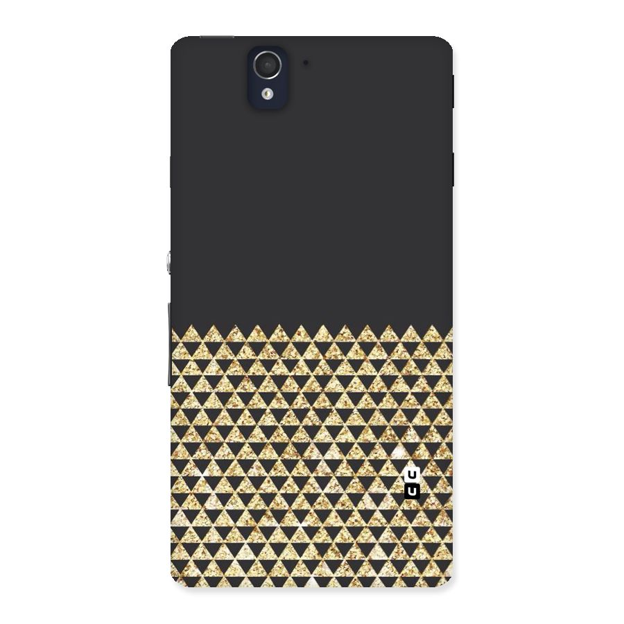 Dark Grey Golden Triangles Back Case for Sony Xperia Z