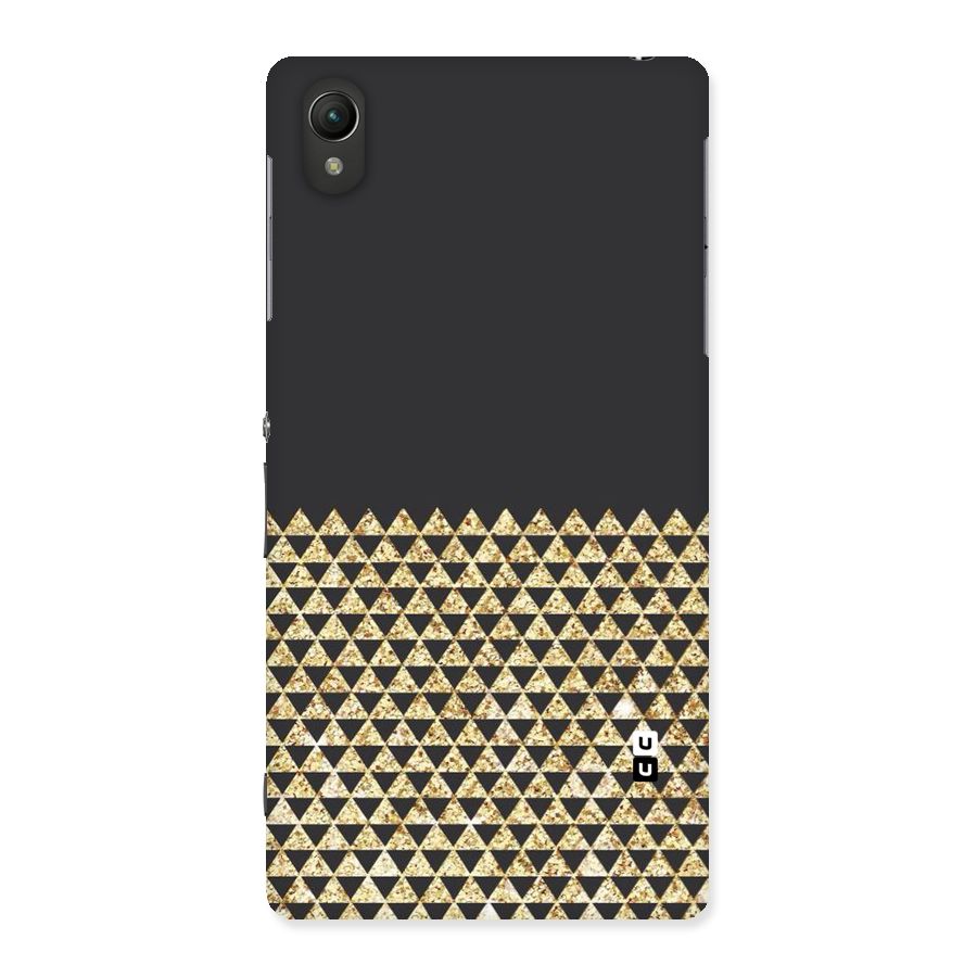Dark Grey Golden Triangles Back Case for Sony Xperia Z2