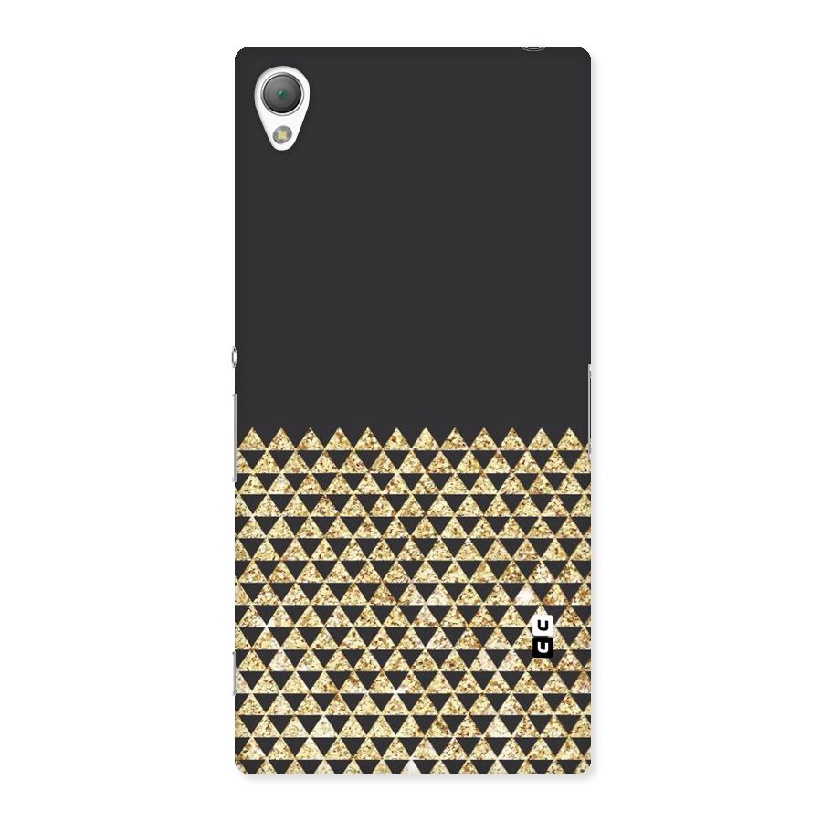 Dark Grey Golden Triangles Back Case for Sony Xperia Z3