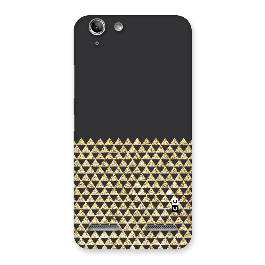 Dark Grey Golden Triangles Back Case for Vibe K5
