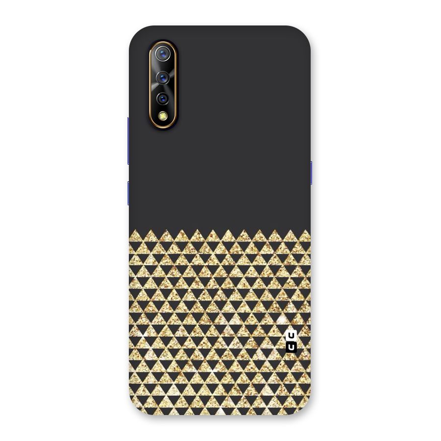 Dark Grey Golden Triangles Back Case for Vivo S1