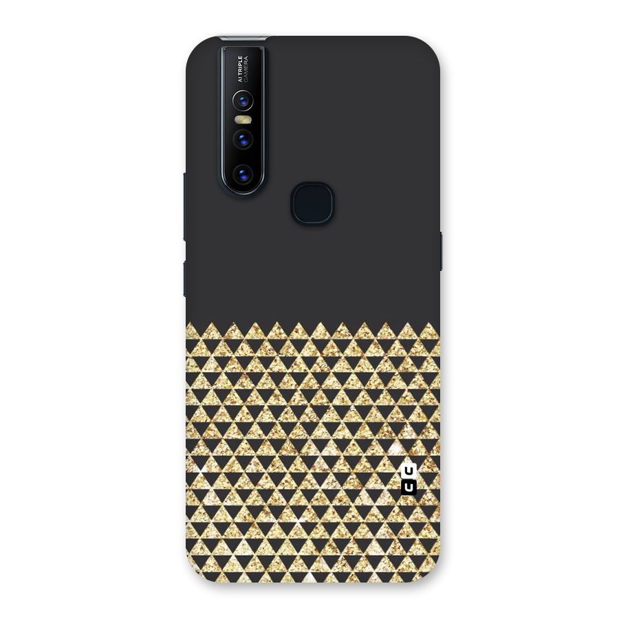 Dark Grey Golden Triangles Back Case for Vivo V15
