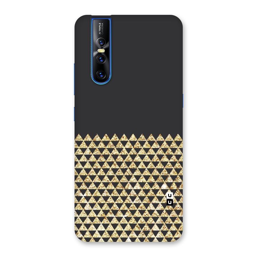 Dark Grey Golden Triangles Back Case for Vivo V15 Pro