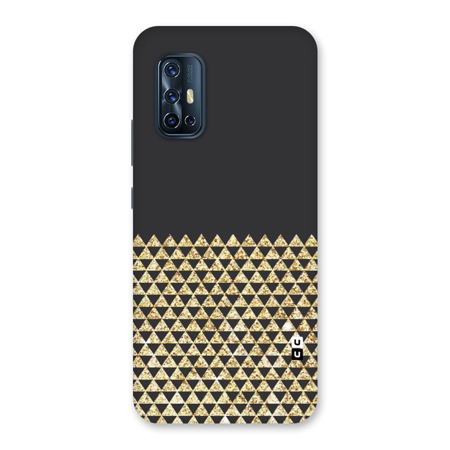 Dark Grey Golden Triangles Back Case for Vivo V17